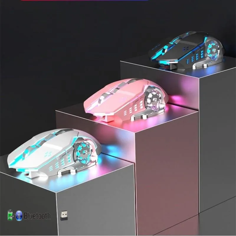 Wireless Rechargeable Gaming Mouse, 7 LED Lights, 6 Buttons, 3 Levels DPI Mice for Laptop PC Gamer Desktop Chromebook Mac