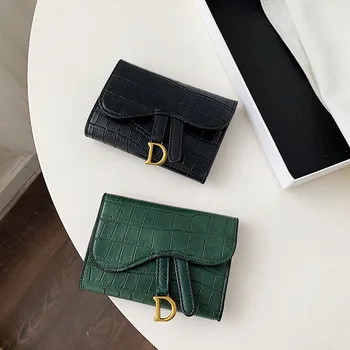 Women's Wallet Short 2023 New Korean Style D Letter Buckle Coins Purses Wallet Card Bag Key Wallet Luxury carteras para mujeres - Image 2