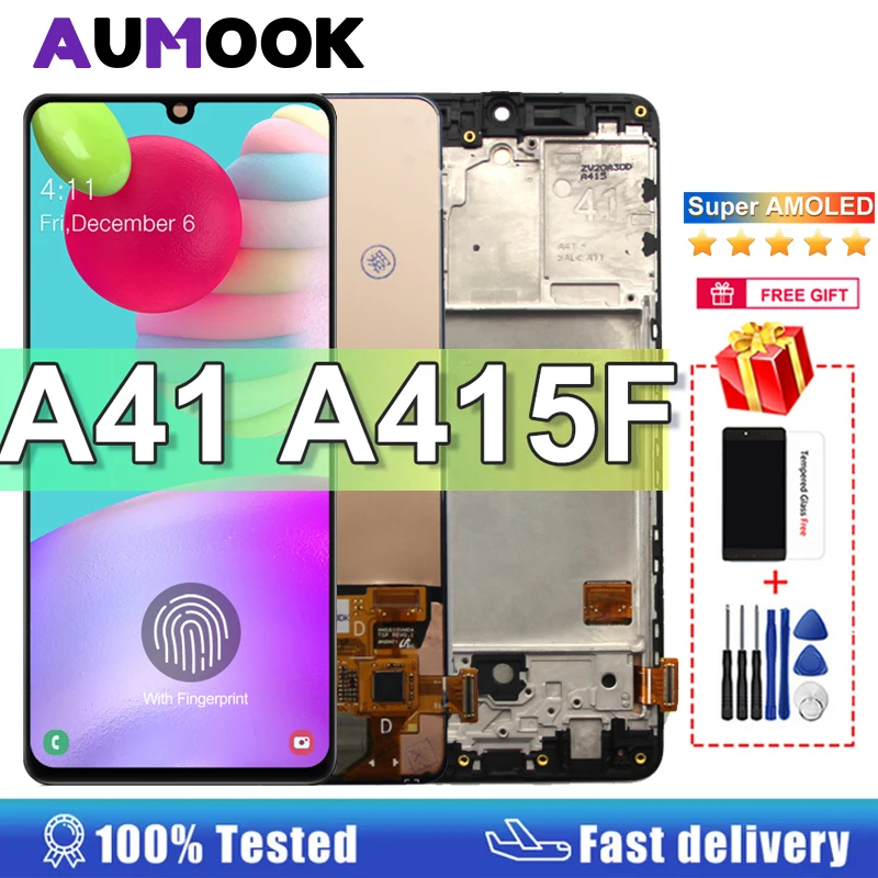 Display A41 Da 6.1 "Per Samsung Galaxy A41 A415 A415F A415F/Ds Display Lcd Touch Screen Digitizer Assembly Per Samsung A41 Lcd