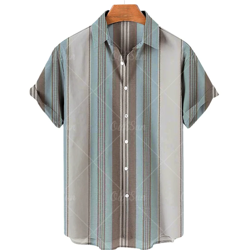 thumbnail image 1 of Camisas lisas de patchwork para hombre, ropa sencilla con estampado 3D, camisas hawaianas de playa, blusas Y2K de manga corta, ropa vintage, blusa con solapa, 1 of 5