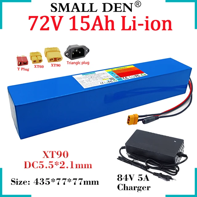 72V 15ah Li-ion Rechargeable Ebike Battery Pack & Charger NEW