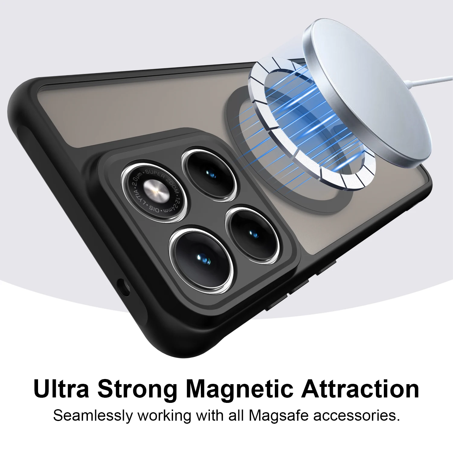 Luxury Matte Transparent Magnetic Phone Case Cover