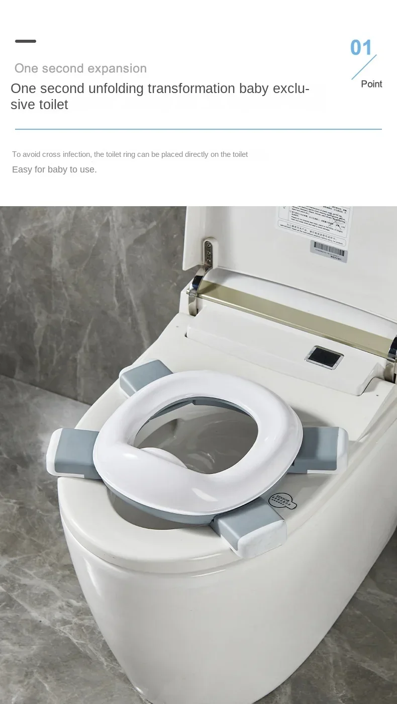 Description Picture 4 of item3 in 1 Travel Toilet Seat Foldable Children Potty with Bags Baby Pot Portable Silicone Baby Potty Training Toilet Seat for Kids