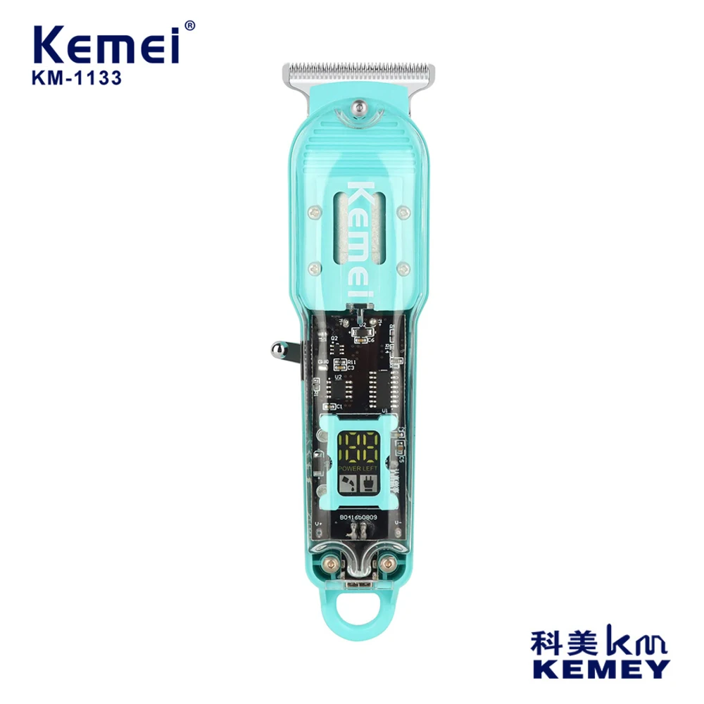 

Kemei Rechargeable Hair Clipper Cordless Hair Cutting Machine T-blade Trimmer Haircut Machine Barber Professional KM-1133