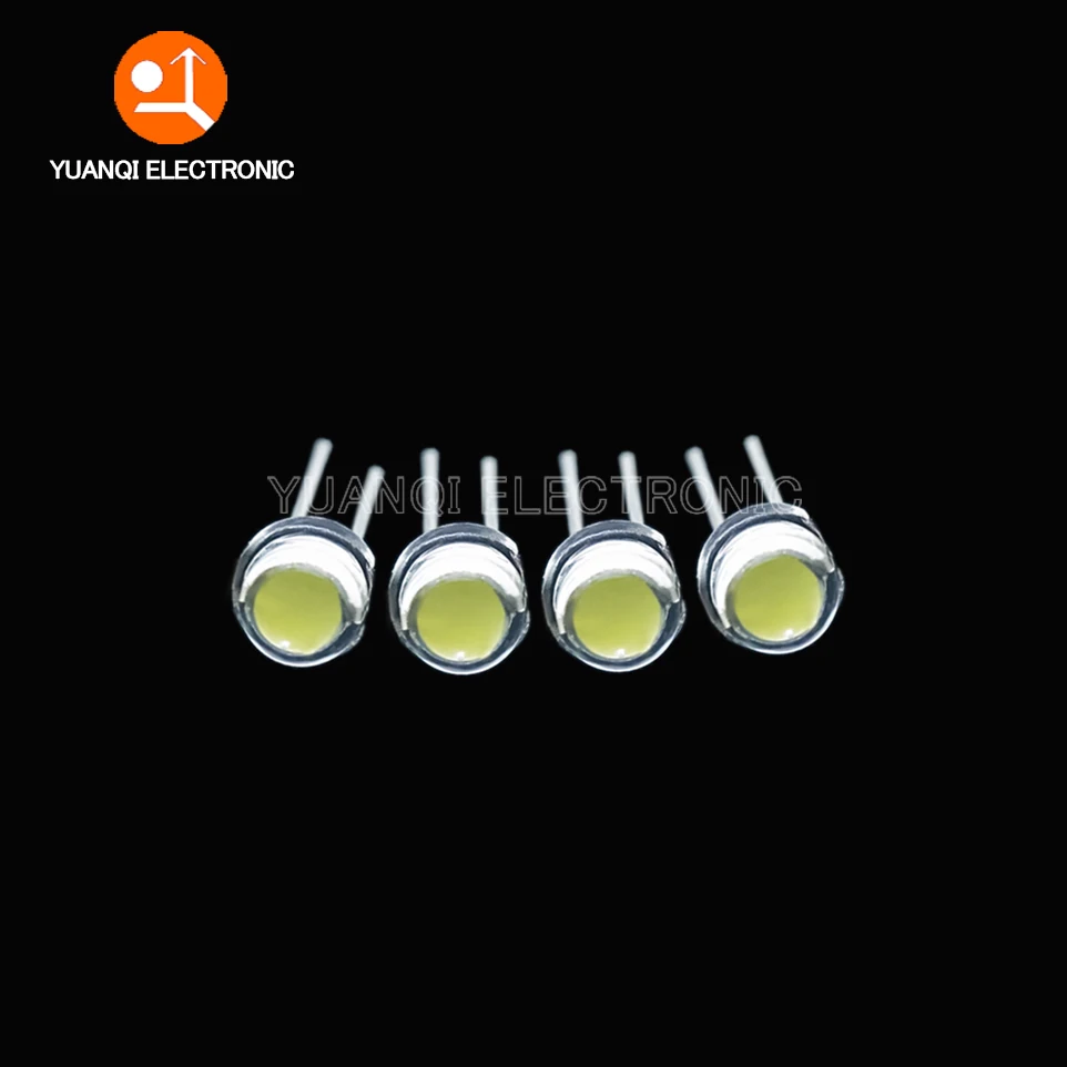 50pcs White 5mm F5 Straw Hat LED Chandelier Crystal Lamp Beads Super Bright Big Core Chip 6-7LM Light emitting diodes DIY lights |