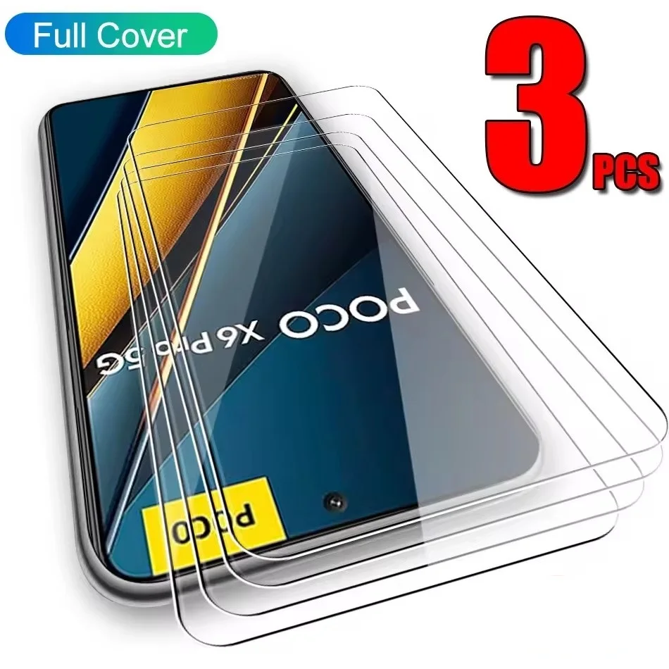 3Pcs 9D Gehärtetem Glas Für Xiaomi Poco X3 X4 GT X5 X6 Pro NFC 5G M6 M5 M5S m4 M3 M2 Screen Protector