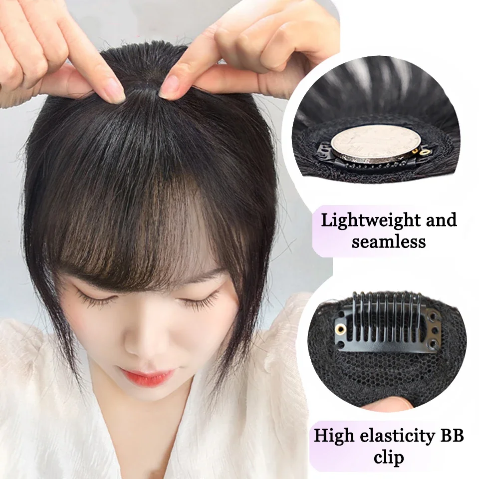 LUPU Synthetic Bangs Wig Hairpin Oblique Side Bangs Natural Forehead Fake Bangs Seamless Thin Head Wig Hair Piecesfor Women