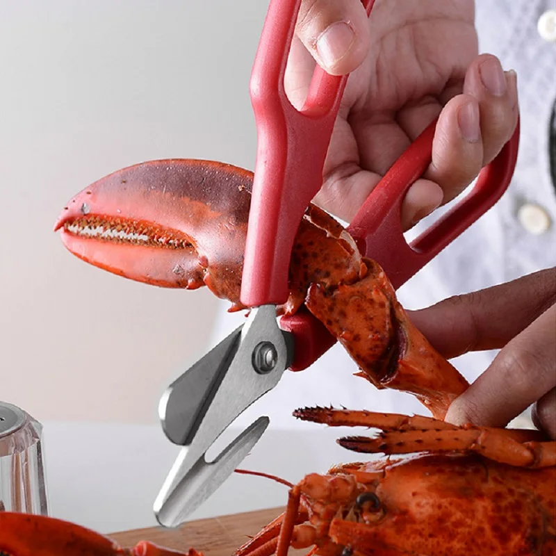 

Stainless Steel Seafood Scissors Lobster Fish prawn peeler Shrimp Crab Seafood Scissors Shears Snip Shells Kitchen Seafood Tools