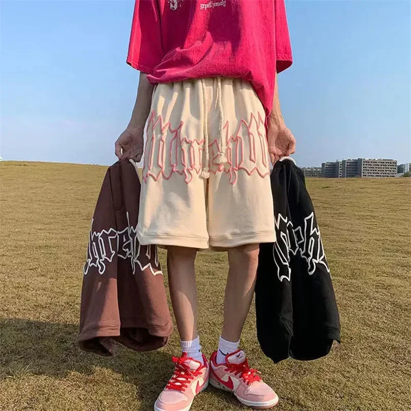 2023Summer Men's Letter Foam Print Shorts Casual Fashion Loose Sweatpants Gym Basketball Short Pants Streetwear Bermuda Shorts