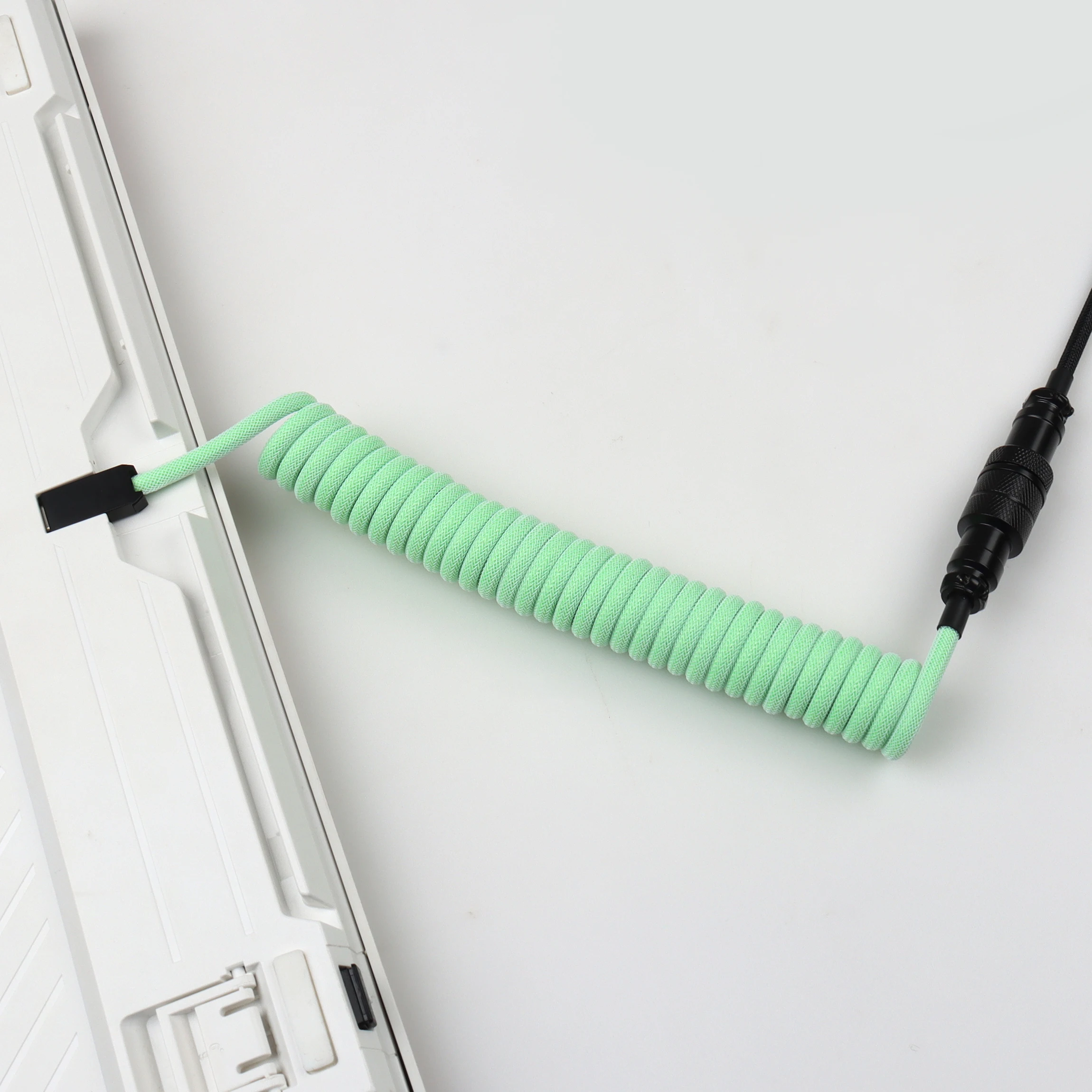 Cabo Enrolado Lano-tipo-c para Tipo-c Conector Piloto Destacável Bobina Personalizada Teclado Gamer - Imagem 5