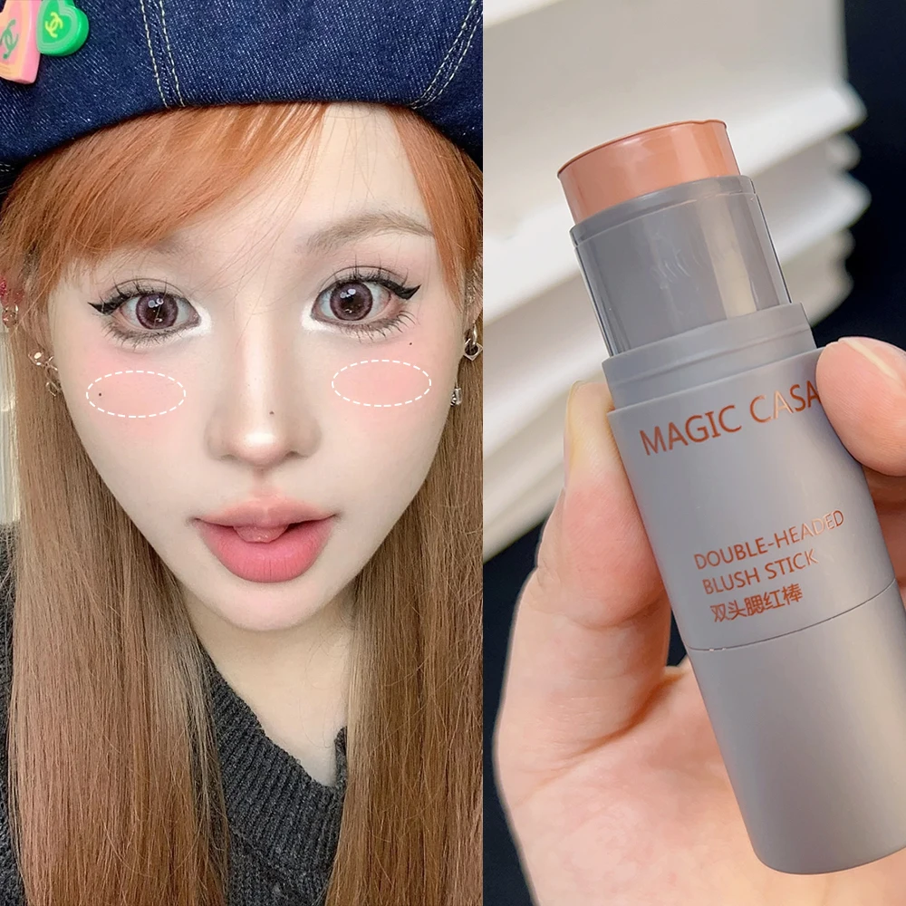 1 Pz Peach Pink Blush Stick Waterproof Natural Cheek Blusher Cream Brighten Face Contour Rossetto Makeup Rouge Cosmetici Coreani