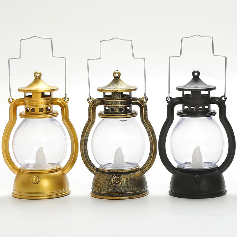 New Retro Portable Lantern Vintage LED Light Christmas Decoration Halloween Electronic Candlestick Bar Atmosphere Layout Light - Image 6