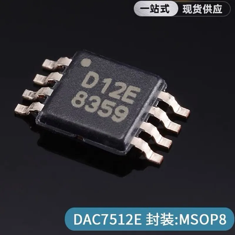 

New original DAC7512 DAC7512E D12E 12 bit d/a converter chip MSOP8 12 serial input, integrated circuit chip IC, DAC 12 conve