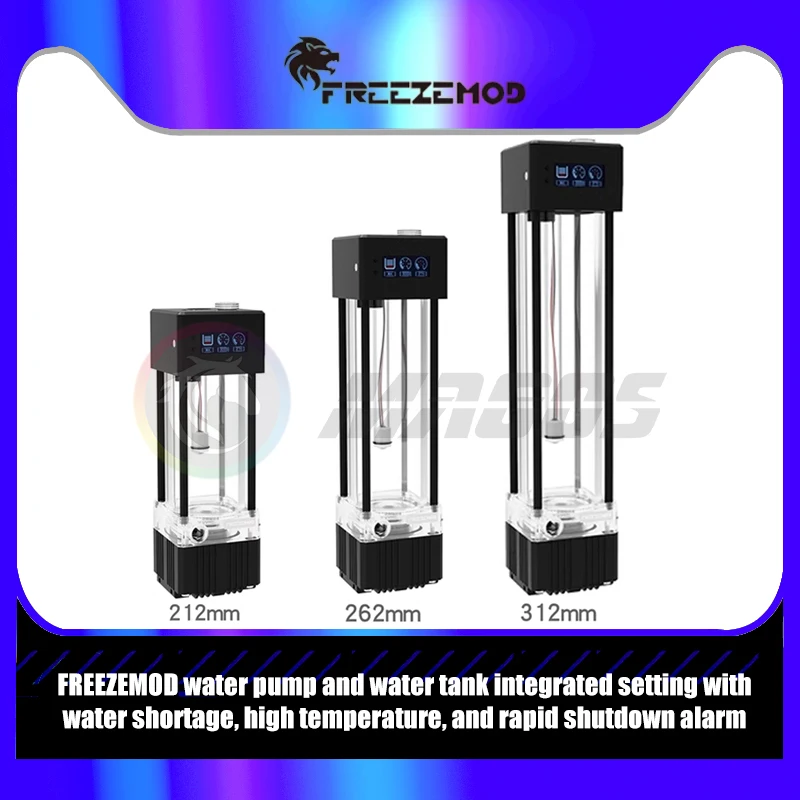 FREEZEMOD комбинированный резервуар для водяного охлаждения с термометром для жидкости, улучшенный тип, 21 см, 26 см, 31 см