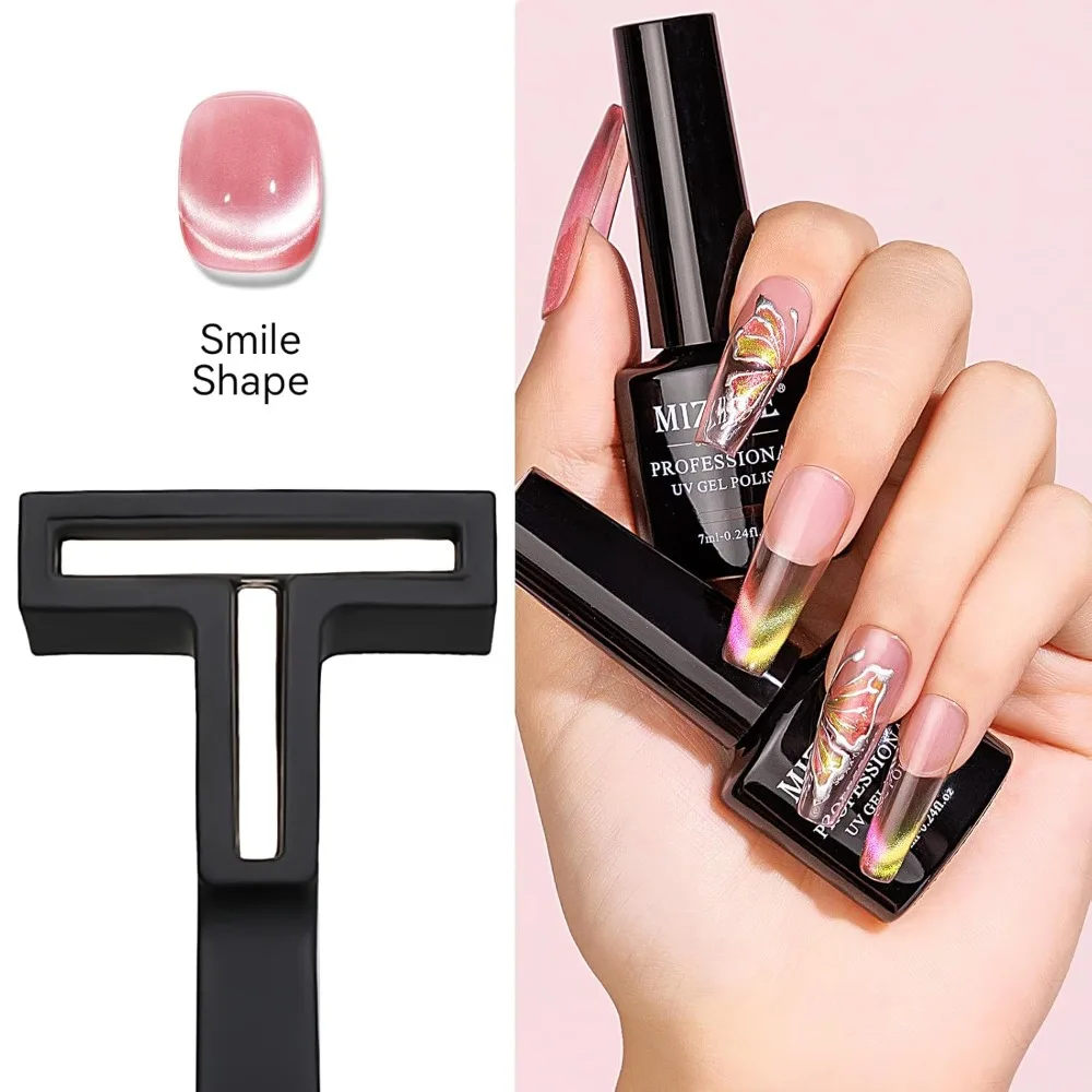 New 6 In 1 Nail Magnet Tool Portable Pentacle Magnetic for Cat Eye Nails with Sleeve Cross Nail Art Magnet Stick Salon