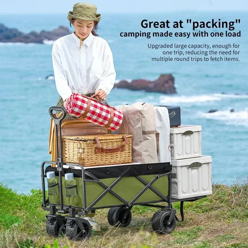 Description Picture 4 of itemFolding Wagon Cart Outdoor Camping Wagon Large Trolley cart Beach Wheeled Trolley Handcart Foldable trolley Picnic Garden Carts