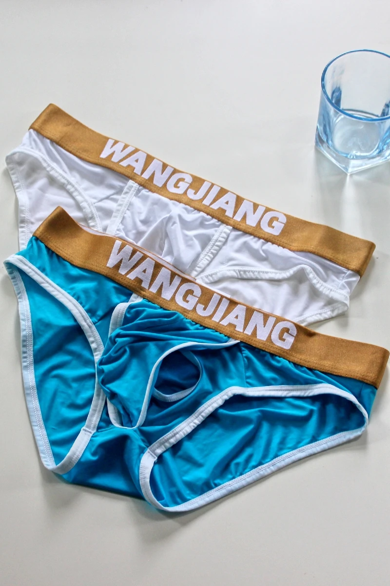 Ultra-Thin Breathable Ice Silk Men's Underwear Men's Briefs with Holes Capsule Lifting Testes Bullet Separated Sexy Boxers Men