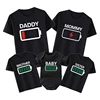 Family Matching Clothes Outfit Funny Battery Clothes Dad Mom Brother Sister T-shirt Family Look Daddy Mommy Me Baby Boy Girl Tee 1