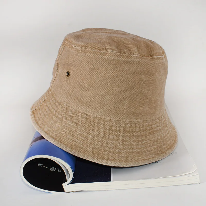 

Washed Denim Bucket Hat Women Fisherman's Hat Bucket Hat Unisex Bob Caps Hip Hop Gorros Men Panama Windproof Bucket Hat Outdoor