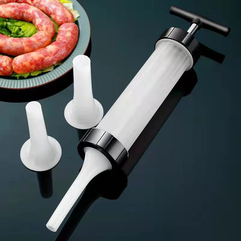 1Set Manual Sausage Stuffing Machine Homemade Sausage Stuffer Syringe Stuffer Gadgets Manual Meat Injector Tools