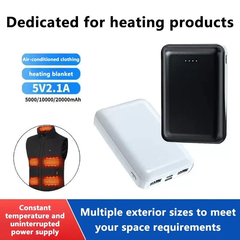 20000mAh Power Bank 5V 2A Caricatore portatile per gilet riscaldato Giacca Coperta riscaldante Power Bank dedicato per iPhone Samsung 2026 - immagine 2