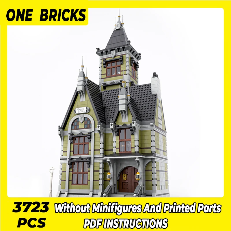 

Moc Building Blocks Modular Street View Old Mansion Technical Bricks DIY Assembly Construction Toys For Child Holiday Gifts