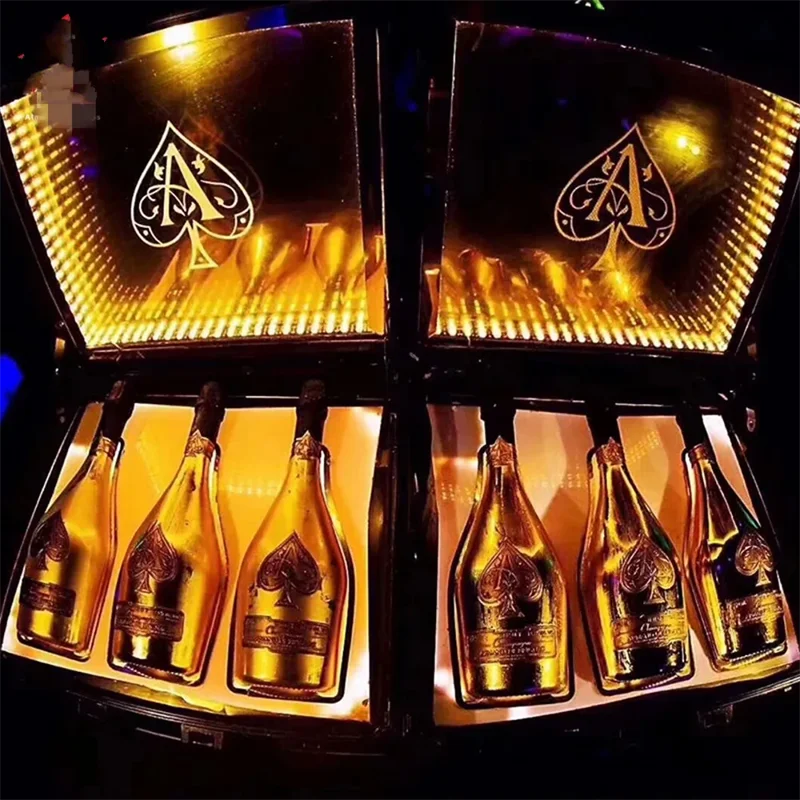 Rechargeable LED illuminated Ace of Spade Carrier Box VIP Champagne Bottle Display Case FOR NightClub Party Lounge Bar