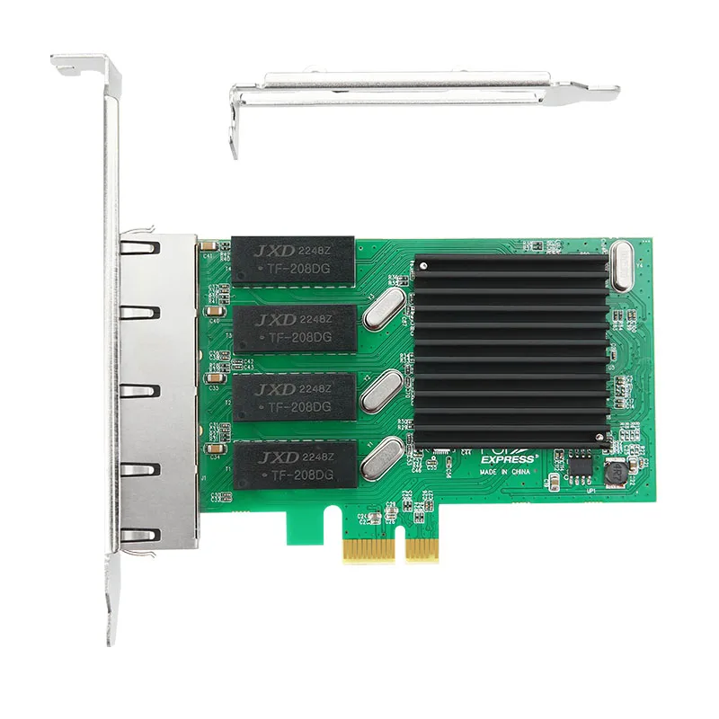 4 Port Network Card PCI Express x1 to Quad Ports RJ45 NIC RTL8111H Chip 10/100/1000Mbps Gigabit Ethernet Lan Card for PC Desktop - 2