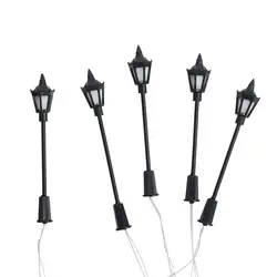 10PCS DIY Mini Street Lamp Railway Model Street Lamp Antique Lamp 1:100 Train Layout Landscape Sand Table Dollhouse Model Lights
