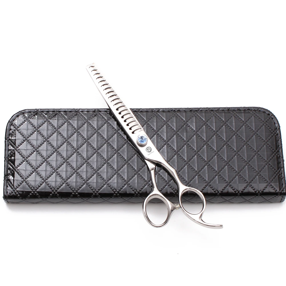 Professionelle Effilierschere aus Edelstahl für die Tierpflege.