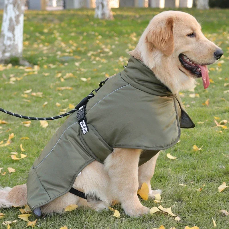 

Для домашних животных теплая зимняя куртка средняя Светоотражающая Плотная хлопковая одежда для собак пальто одежда ветрозащитная большая