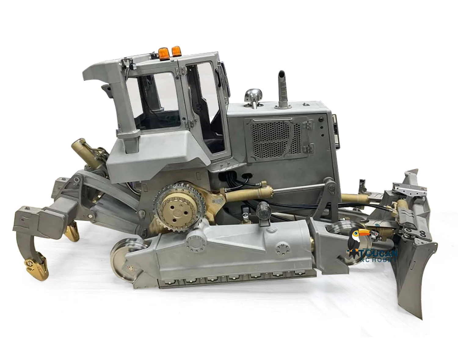 LESU 1/14 Aoue-DT60 Crawler Dozer Bulldozer DIY RC Hydraulic Model Truck Pump Lights Unpainted Unassembled RC Toys Model 2