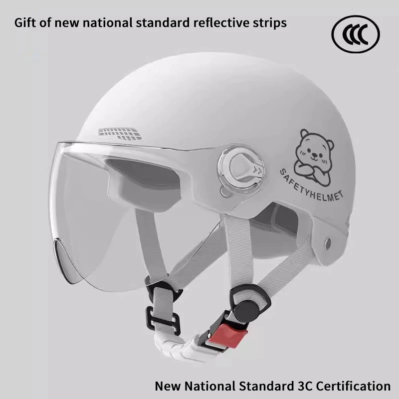 1 Piece 3C Certified Men's And Women's Adult Cartoon Electric Bicycle Motorcycle Half Helmet With Goggles Bicycle Safety Helmet | Sale Bangladesh 1 Piece 3C Certified Men's And Women's Adult Cartoon Electric Bicycle Motorcycle Half Helmet With Goggles Bicycle Safety Helmet Sale Bangladesh