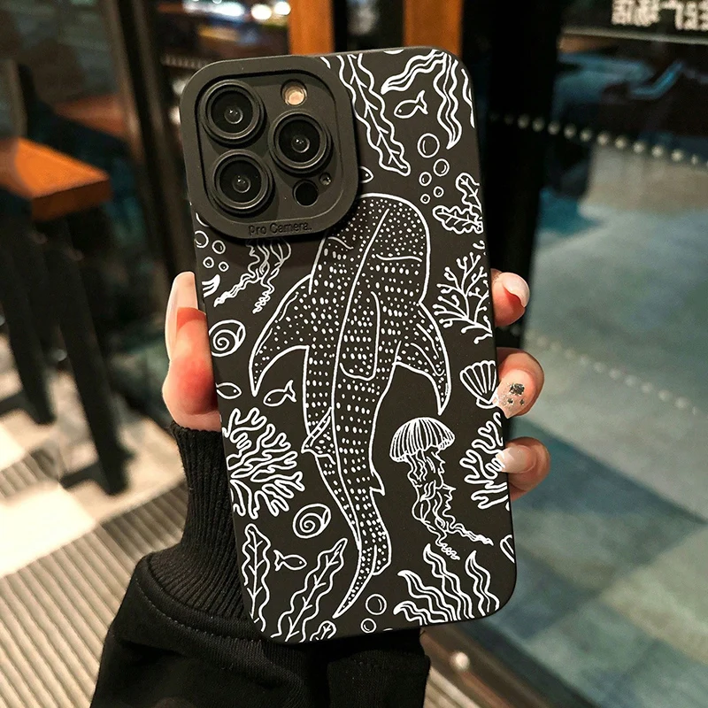 Black Eyed Shark Soft Matte Shockproof Phone Case