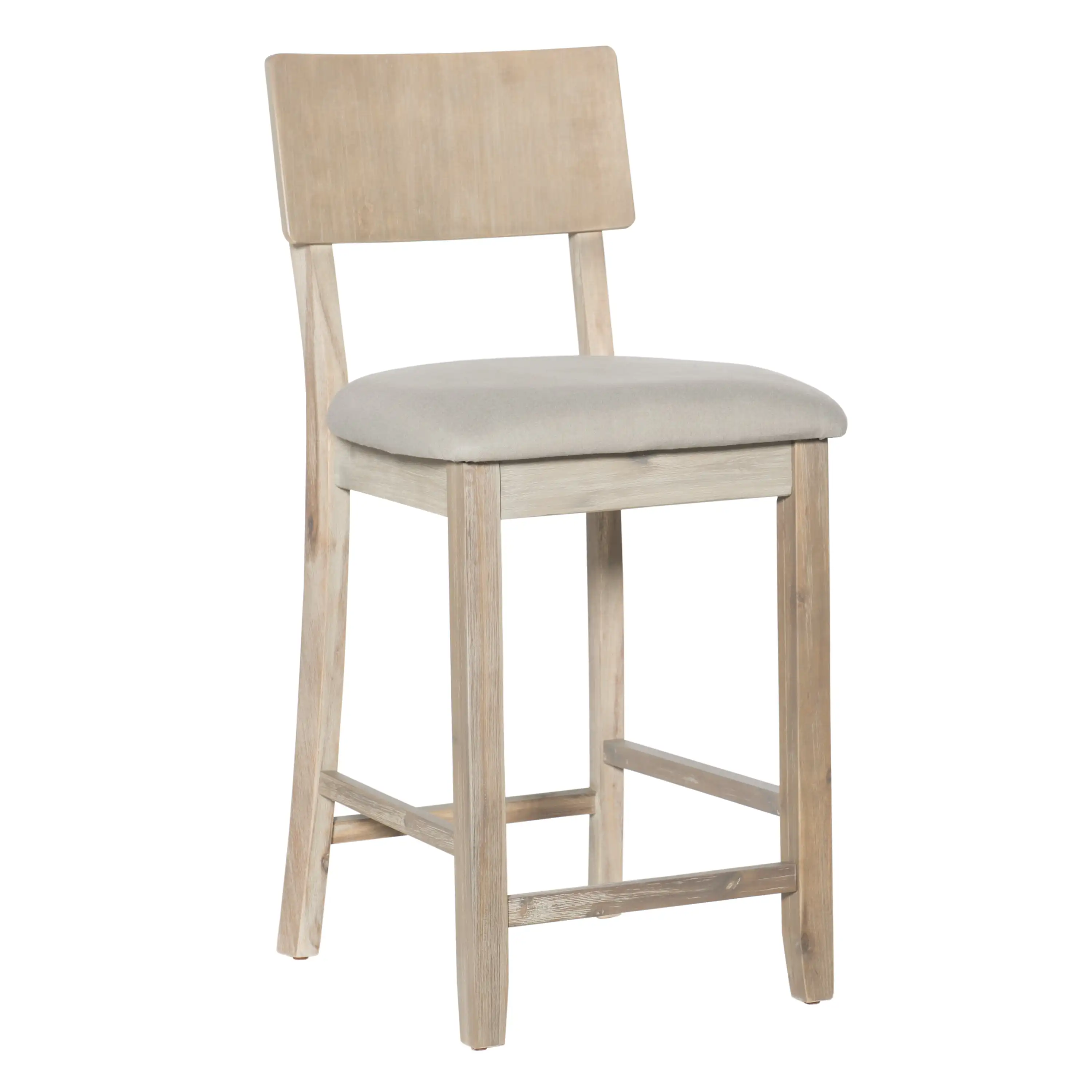 

Linon 25" Indoor Wood Counter Stool, Graywash/Gray Linen