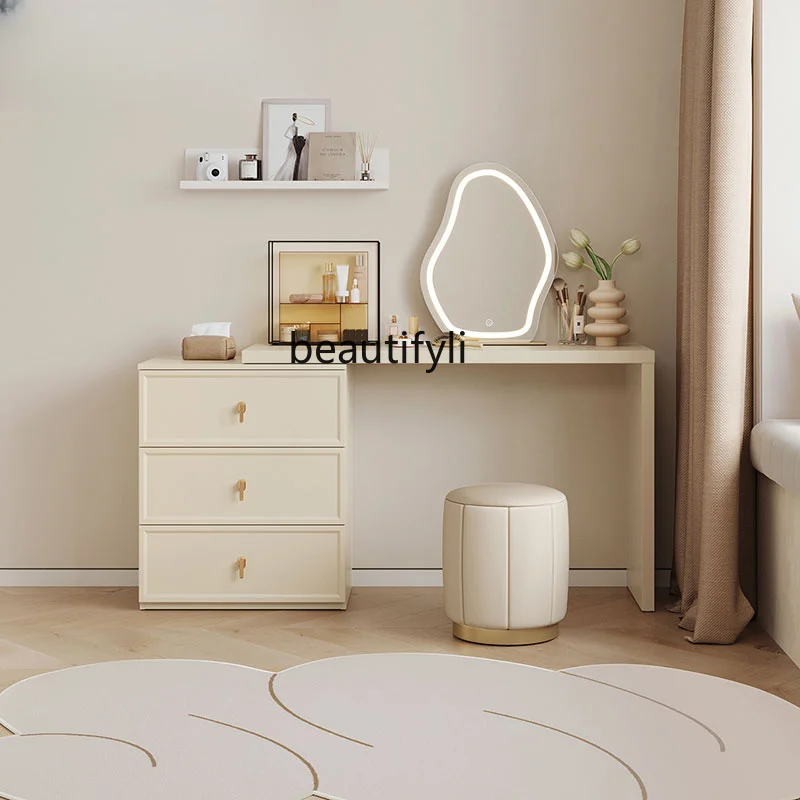 

Suspended Bedroom Dressing Table Integrated Makeup Table and Chair nordic