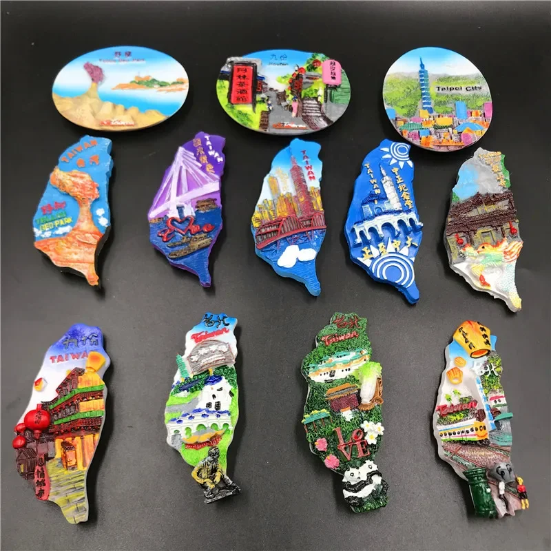 Magnete Frigorifero 3D Taiwan Con Ceramica - Souvenir Da Viaggio Originale 7x5 Cm