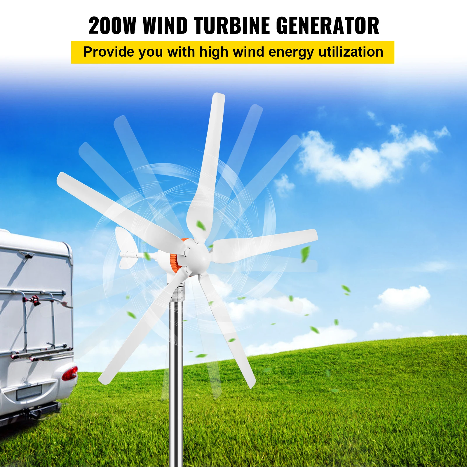 VEVOR Wind Turbine Generator 300W 400W 500W with MPPT/Charge Controller for RV Yacht Farm Home