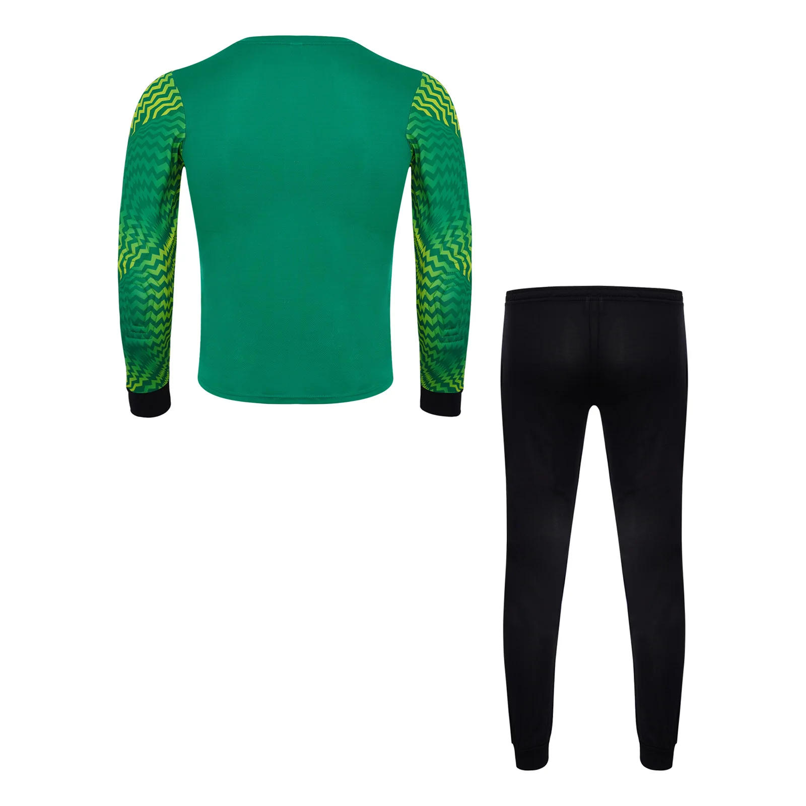 키즈 보이즈 축구 골키퍼 스포츠 의류 빠른 건조 긴 소매 프린트 패딩 골키퍼 탑 바지 포함 농구 러닝용