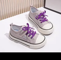 2024 Spring Autumn New Boy Shoes Toddler Girl Sneakers Kids Jelly Color Canvas Shoes Children  Casual Lace Up Classic FlatsShoes 6