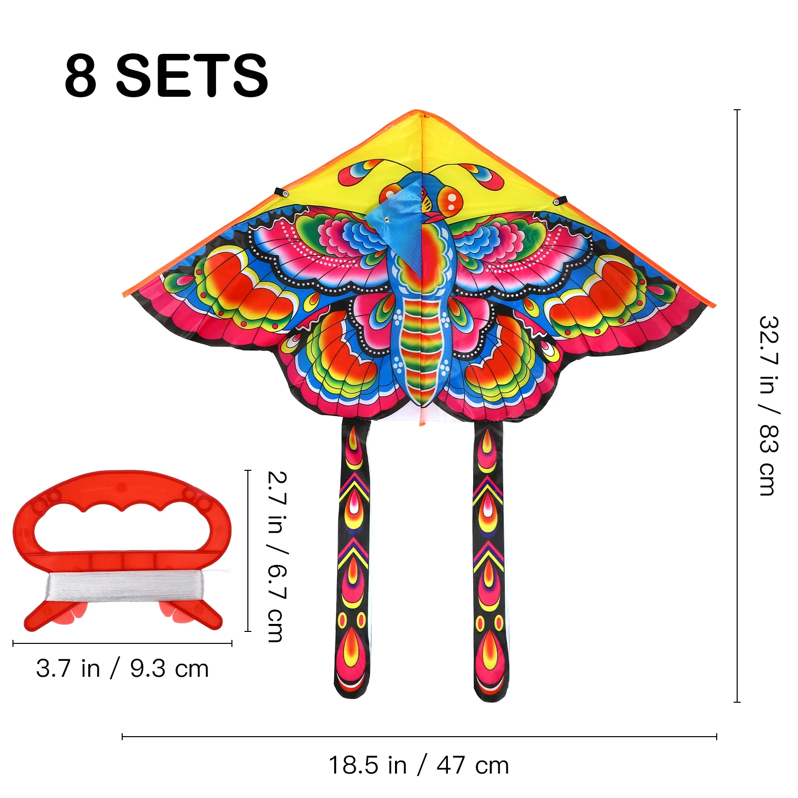 8 Sets Kite Childrens Toys Children’s Outdoor Games Kids Boy Butterflies Colorful for Triangle Rainproof Silk 4