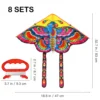 8 Sets Kite Childrens Toys Children’s Outdoor Games Kids Boy Butterflies Colorful for Triangle Rainproof Silk 4