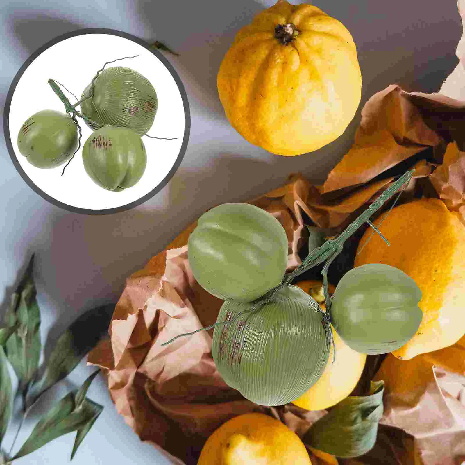 

Artificial Coconut Fake Coconuts Hawaiian Food Props Decor Fruit Farmhouse Decors