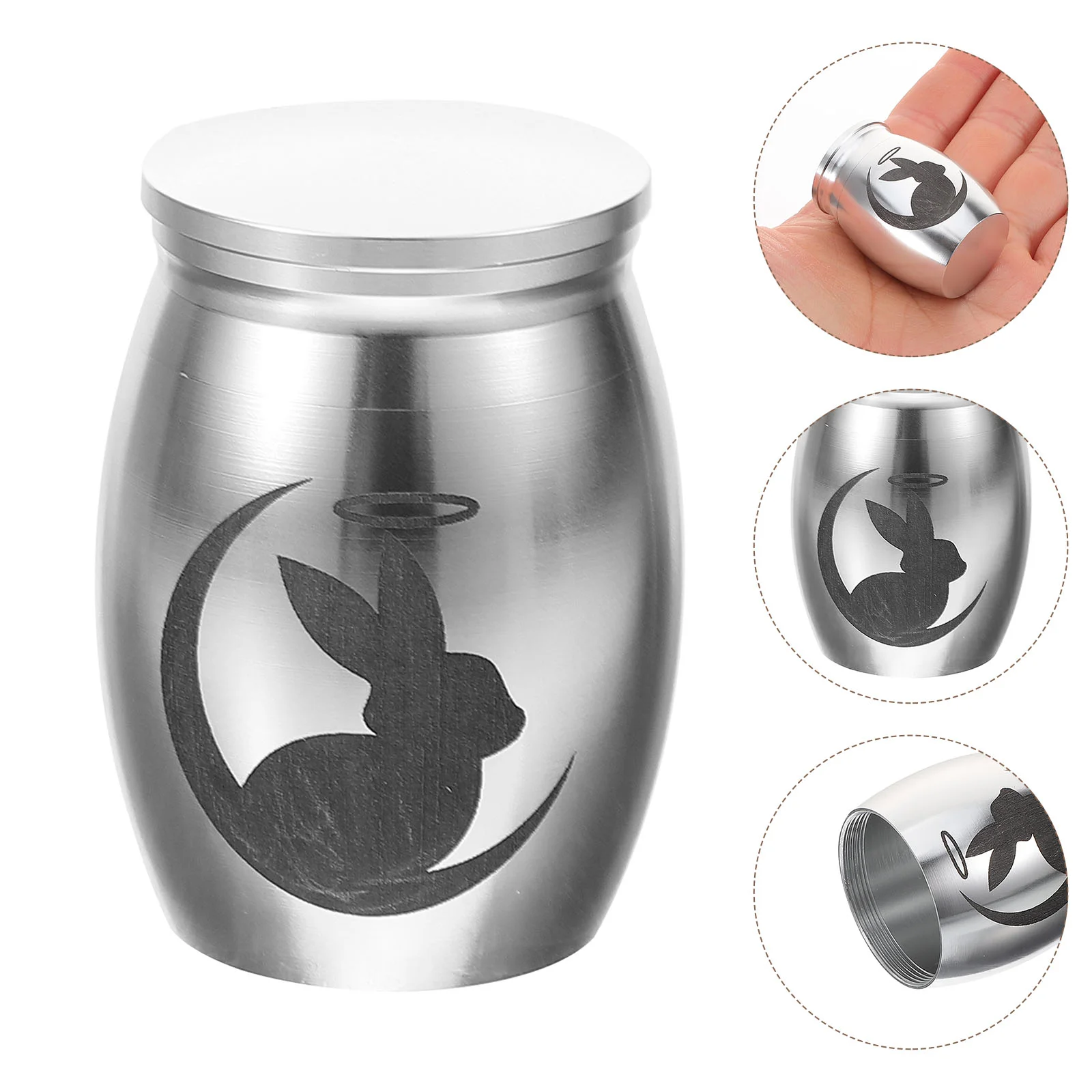 

Memorial Ashes Keepsake for Bunny Small Urn Stainless Steel Urn Pet Ash Holder