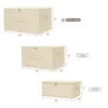 Clothes Storage Bins with Zipper Lid with Handles Foldable Lidded Cotton Linen Fabric Cube Basket Closet Organizer Container Box 5