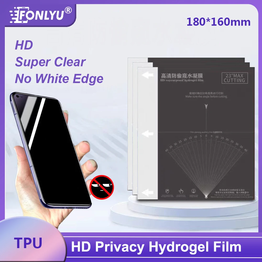 

Fonlyu 10/50 шт. ТПУ HD защитная пленка для конфиденциальности, Антибликовая Глянцевая Гибкая Гидрогелевая пленка для устройства для резки лезвий