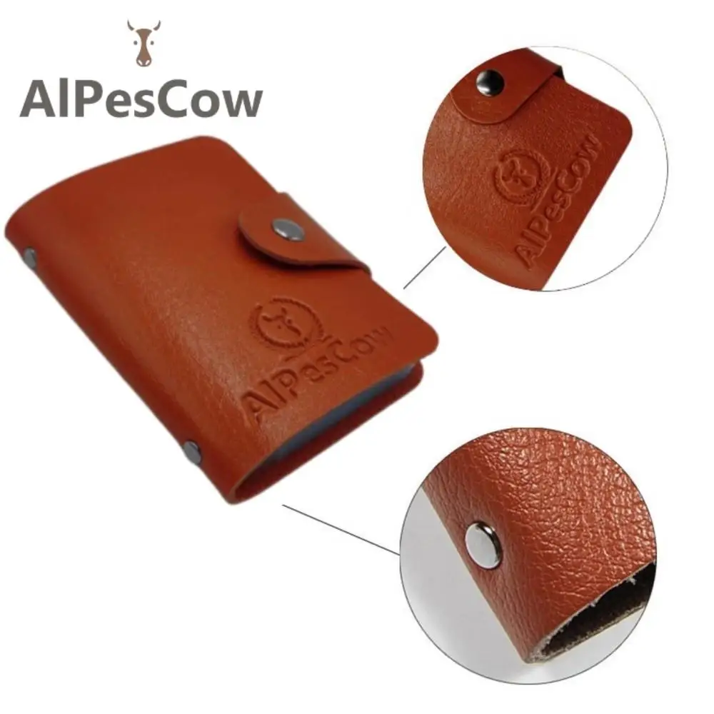 

Luxury 100% Genuine Cow Leather ID Card Holder For Men Women Candy Color Credit Card Holder Business Multi Slot Slim Card Case