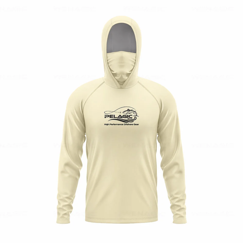 pelagic gear Men Hood Fishing Shirt long sleeve Fishing clothing fishing t shirt uv protection fishing shirt Apparel