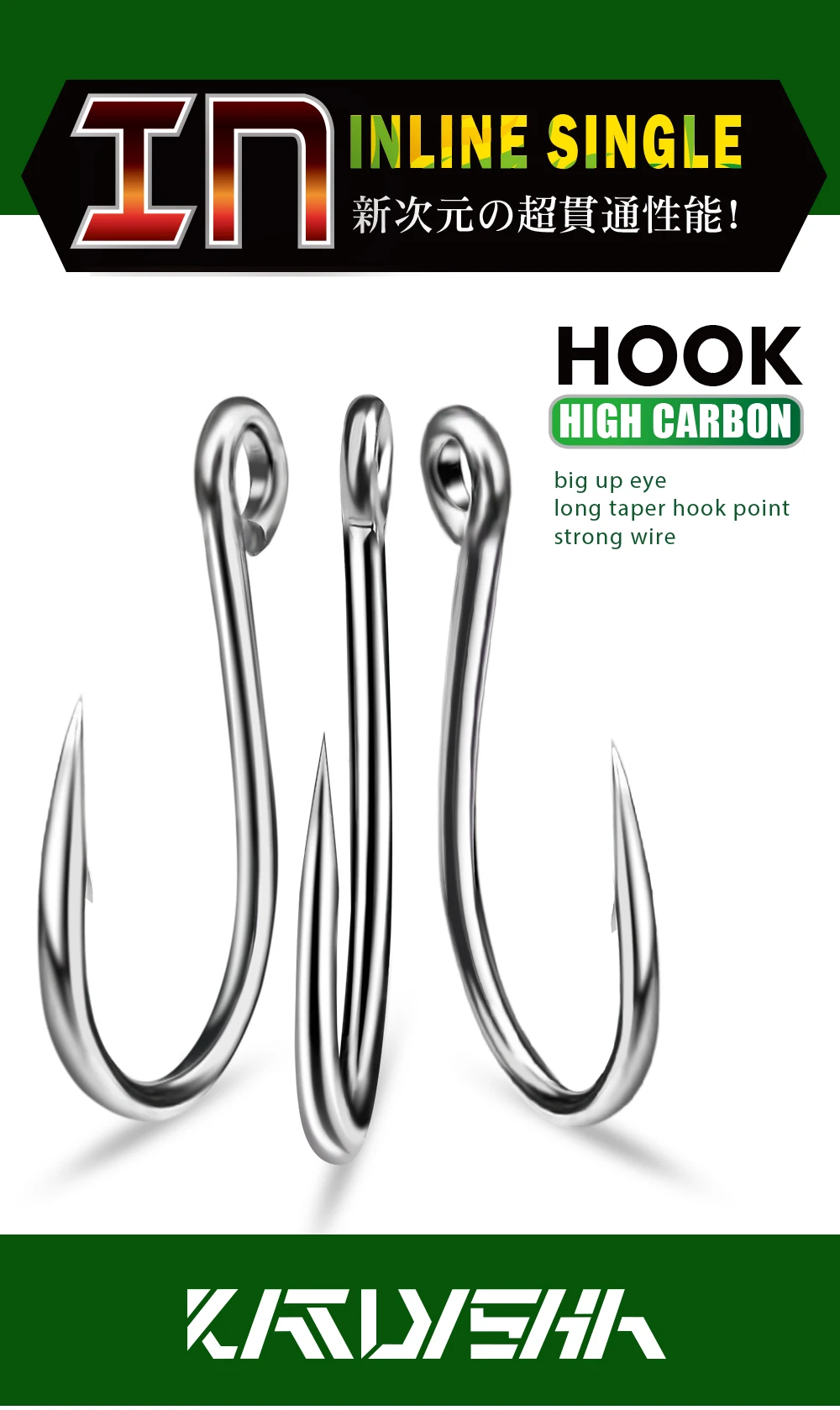 PROBEROS 20PCS Angeln Jigging Haken Karpfen Auge Wurm Stacheldraht Inline Haken Salzwasser High Carbon Stahl Angeln Zubehör – Detail 1