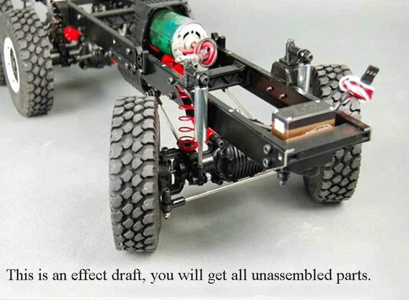 CROSS 1/12 RC MC6A Off Road Military Truck 3 Axles Car KIT Unassembled Motor ESC Light Sound Radio Toy Gift Model TH10480 5